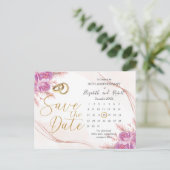 Carte Postale Faire-part Classic Floral Gold 50th Anniversary Enregistrer l (Debout devant)