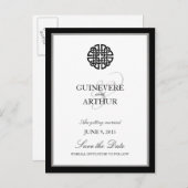 Carte Postale Faire-part Classique Nœud Celtique d'Amour Mariage Enregistre (Devant / Derrière)