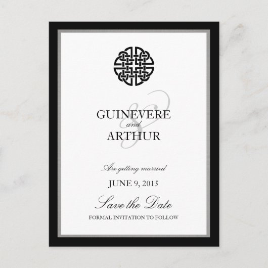 Carte Postale Faire-part Classique Nœud Celtique d'Amour Mariage Enregistre (Devant)