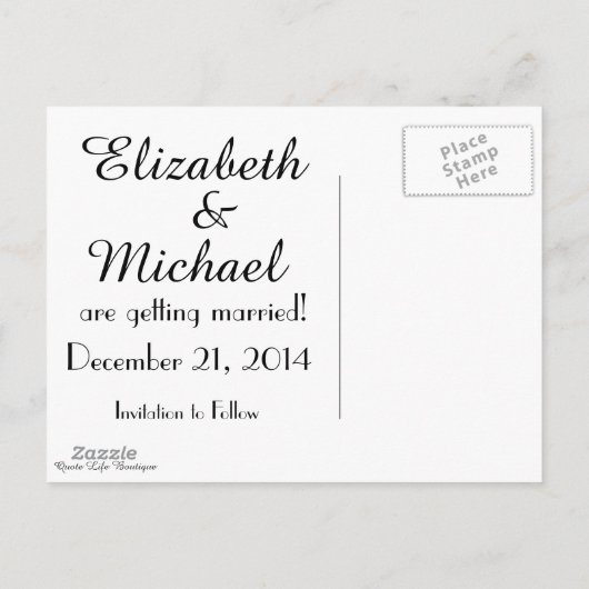 Carte Postale Faire-part Classy Black Chalkboard Bokeh Lights Enregistrer l (Dos)