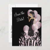 Carte Postale Faire-part Classy Diva Girl's Party | Enregistrer la date | R (Devant / Derrière)