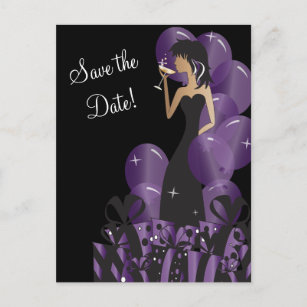 Carte Postale Faire-part Classy Diva Girl's Party   Enregistrer la date   V