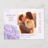 Carte Postale Faire-part Classy Hydrangea Mariage Photo Enregistrer la date (Devant)