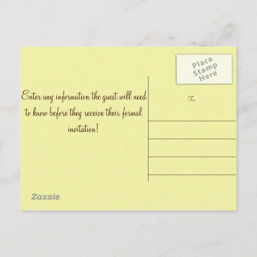 Carte Postale Faire-part Classy Redneck, Sauvegarder la Date ! (Dos)