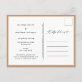 Carte Postale Faire-part Clay Élégant Script Photo Moderne Enregistrer La D (Dos)