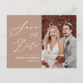 Carte Postale Faire-part Clay Élégant Script Photo Moderne Enregistrer La D (Devant)