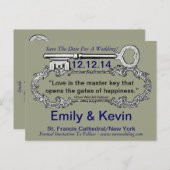 Carte Postale Faire-part Clé de mon coeur (Devant / Derrière)