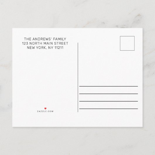 Carte Postale Faire-part Clé photo mouvante noir blanc simple moderne (Dos)