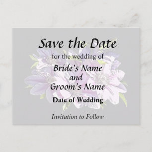 Carte Postale Faire-part Clematis rose