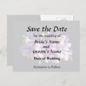 Carte Postale Faire-part Clematis rose (Devant / Derrière)