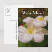 Carte Postale Faire-part Clématite Nouvelle Adresse Art Floral (Devant / Derrière)