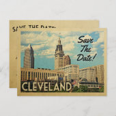 Carte Postale Faire-part Cleveland Enregistrer La Date Ohio (Devant / Derrière)