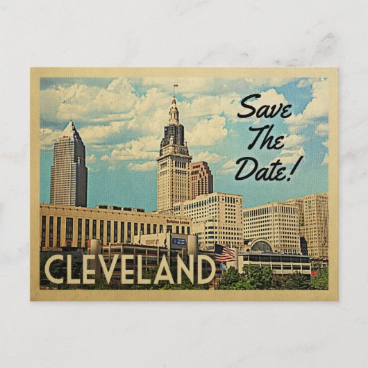 Carte Postale Faire-part Cleveland Enregistrer La Date Ohio (Devant)