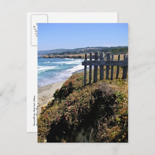 Carte Postale Faire-part Clôture au bord de la falaise (Devant / Derrière)