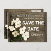 Carte Postale Faire-part Clôture rustique avec Fleurs Mariage Enregistrer L (Devant / Derrière)