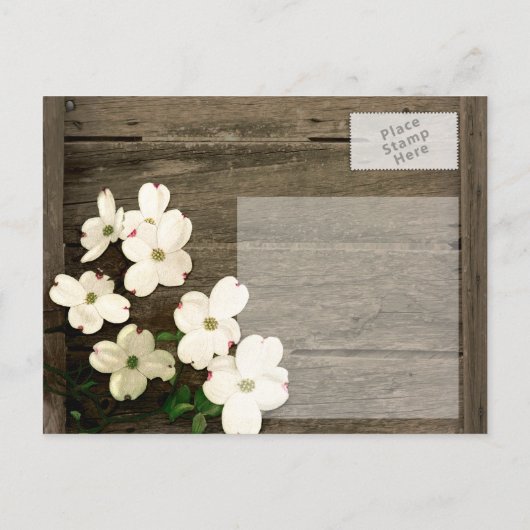 Carte Postale Faire-part Clôture rustique avec Fleurs Mariage Enregistrer L (Dos)