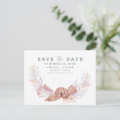 Carte Postale Faire-part Coastal Seashell Beach Wedding Save the Date (Debout devant)
