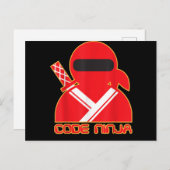Carte Postale Faire-part Code Ninja Ingénieur de codage informatique Amoure (Devant / Derrière)