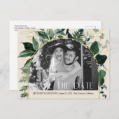 Carte Postale Faire-part Code QR, Beige Greenery mariage photo enregistrer  (Devant / Derrière)