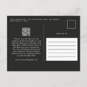 Carte Postale Faire-part Code QR botanique eucalyptus pampas rustique moder (Dos)