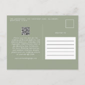 Carte Postale Faire-part Code QR botanique moderne rustique de pampas eucal (Dos)