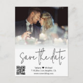 Carte Postale Faire-part code qr calligraphie couple photo enregistrer la d (Devant)