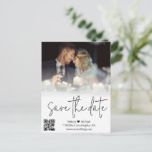 Carte Postale Faire-part code qr calligraphie couple photo enregistrer la d (Debout devant)