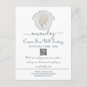 Carte Postale Faire-part Code QR Coiffeur Logo Be Safe Promotionnel Blanc (Devant)