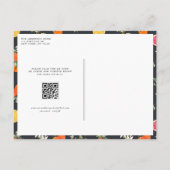 Carte Postale Faire-part Code QR de sauvegarde de date botanique Orange et (Dos)