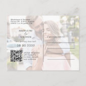 Carte Postale Faire-part Code QR Fleur sauvage vert et orange Enregistrer l (Dos)