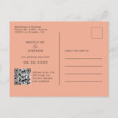 Carte Postale Faire-part Code QR Fleur sauvage vert et orange Enregistrer l (Dos)