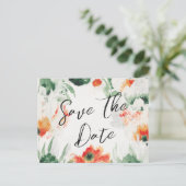 Carte Postale Faire-part Code QR Fleur sauvage vert et orange Enregistrer l (Debout devant)