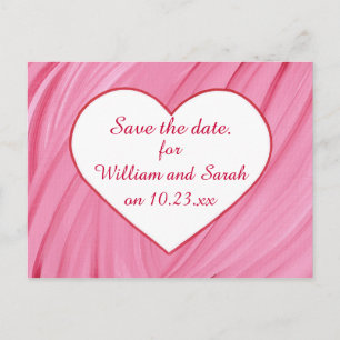 Carte Postale Faire-part Coeur blanc sur les mélanges rose rouge Enregistre