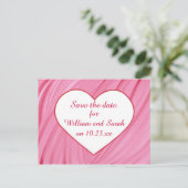 Carte Postale Faire-part Coeur blanc sur les mélanges rose rouge Enregistre (Debout devant)