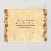 Carte Postale Faire-part Coeur bohémien, Roses, oiseaux, et Mariage de bann (Dos)