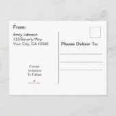 Carte Postale Faire-part Cœur dans le rivage de la plage (Dos)