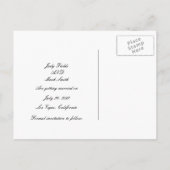 Carte Postale Faire-part Coeur Diamant Noir & Blanc Enregistrer La Date Car (Dos)
