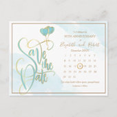 Carte Postale Faire-part Cœur d'Or 50e Anniversaire Save The Date (Devant)