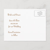Carte Postale Faire-part Cœur en papier sur bois mariage Save the Date (Dos)