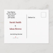 Carte Postale Faire-part Coeur gothique Rose Romance foncé Enregistrer la d (Dos)