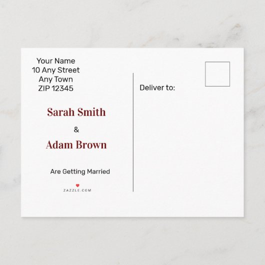 Carte Postale Faire-part Coeur gothique Rose Romance foncé Enregistrer la d (Dos)