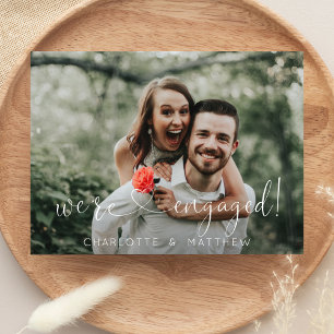 Carte Postale Faire-part Cœur Moderne Nous sommes fiancés Fiançailles avec