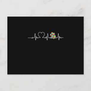 Carte Postale Faire-part Cœur Pièce de Puzzle Battement de Cœur Cool Sensib