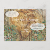 Carte Postale Faire-part Cœur rustique dans le tronc d'arbre Save the Date (Dos)
