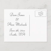 Carte Postale Faire-part Coeurs dans le sable (Dos)