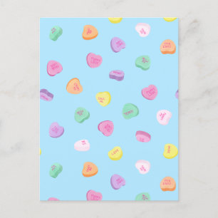 Carte Postale Faire-part Cœurs de bonbons de la Saint-Valentin