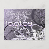 Carte Postale Faire-part Cœurs de Lavande Enregistrer la Date (Devant)