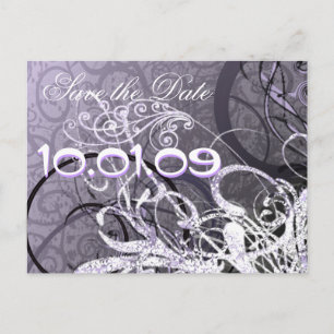 Carte Postale Faire-part Cœurs de Lavande Enregistrer la Date