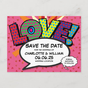 Carte Postale Faire-part Coeurs Modernes Amour Amusant Comique Mariage Enre