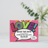 Carte Postale Faire-part Coeurs Modernes Amour Amusant Comique Mariage Enre (Debout devant)